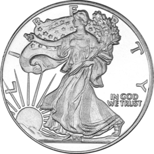 1 oz Silver Round Walking Liberty BU