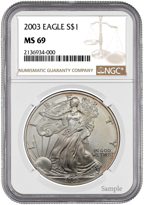 2003 1 oz American Silver Eagle NGC - Image 2