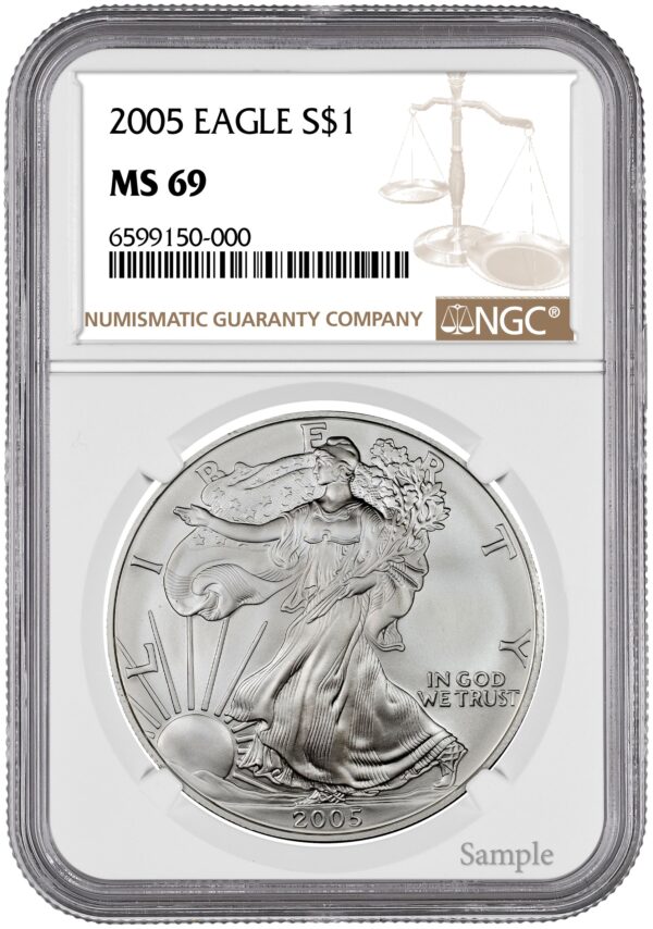 2005 1 oz American Silver Eagle NGC - Image 2