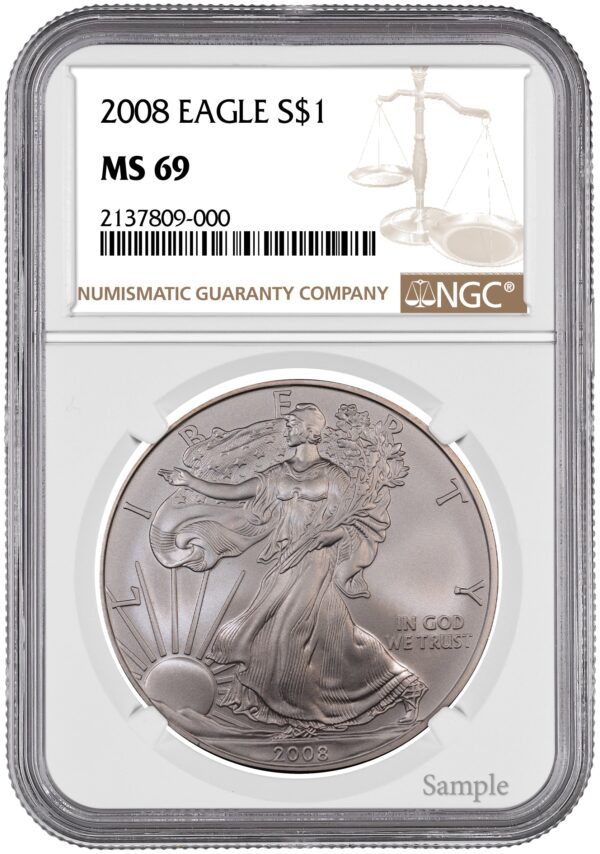2008 1 oz American Silver Eagle NGC - Image 2
