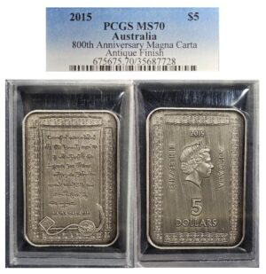 2015 $5 800th Anniversary of Magna Carta - Graded MS70 by PCGS