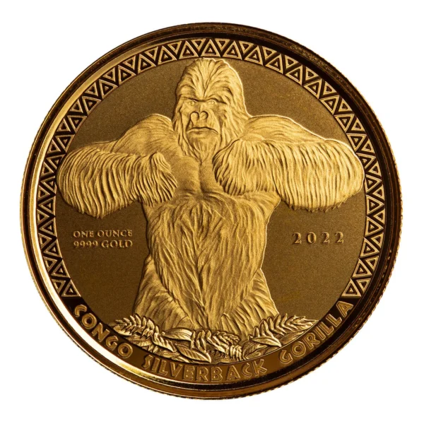 2022 Congo Silverback Gorilla 1 oz Proof Gold Coin