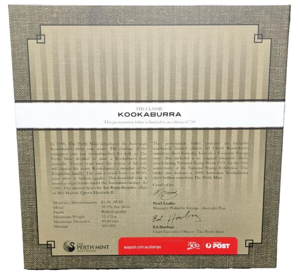 2009 Australia Post Impressions - 1oz Silver Kookaburra Presentation Folder - Image 9