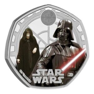 2023 Star Wars - Darth Vader and Emperor Palpatine 50p Silver Proof Colour Coin