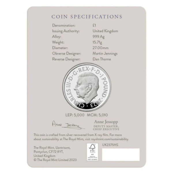 2023 £2 1/2oz Silver Proof Coin - The 75th Birthday of His Majesty King Charles III - Image 2