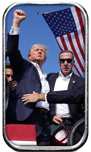 1 oz Trump Fight Colorized Silver Flag Bar