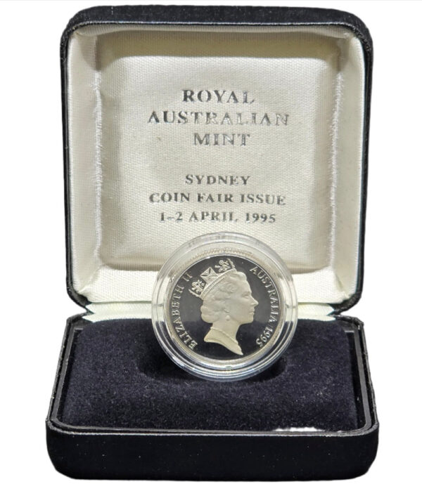 1995 Silver Proof $1 Coin - Centenary of Banjo Paterson's "Waltzing Matilda" - Sydney Coin Fair - Image 3