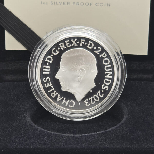 2023 The Royal Tudor Beasts The Bull Of Clarence UK 1oz Silver Proof Coin - Image 3