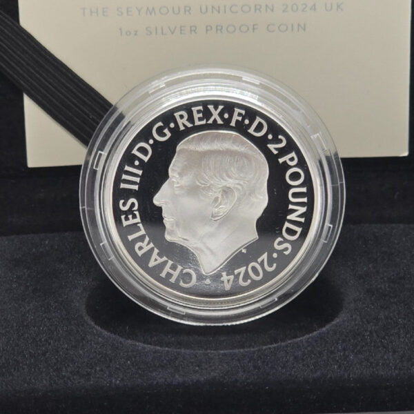 2024 The Royal Tudor Beasts The Seymour Unicorn UK 1oz Silver Proof Coin - Image 3