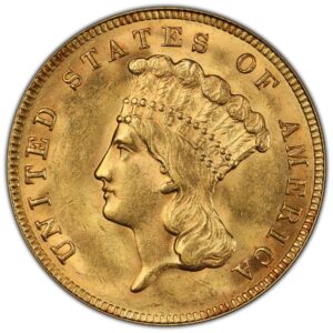 1888 $3 Indian Gold MS NGC