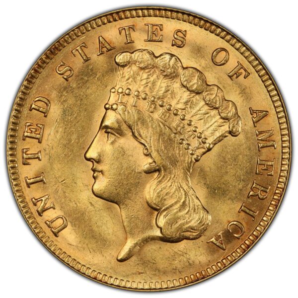 1888 $3 Indian Gold MS NGC