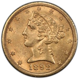 1892-CC $5 Liberty Gold PCGS
