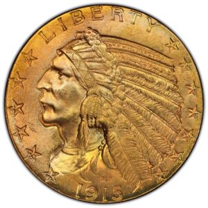 1915 $5 Indian Gold MS PCGS