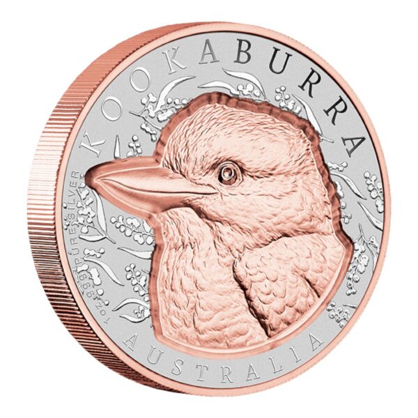 2025 Native Impressions - 1oz Silver Super Incused Rose Gold Kookaburra Coin - Image 5