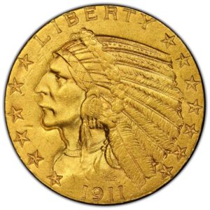 1911 $5 Indian Gold MS PCGS