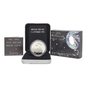 1992 $5 Silver Proof Coin - The International Year of Space - Adelaide Coin Fair