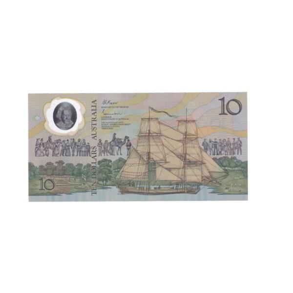 1988 Australian $10 Note - Bicentennial - AB 22351238 - Johnston/Fraser - R310b - Reissue - Uncirculated - Image 2