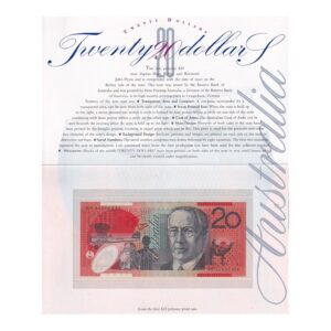 1994 NPA - First Polymer $20 Banknote - A05 (one dated note)