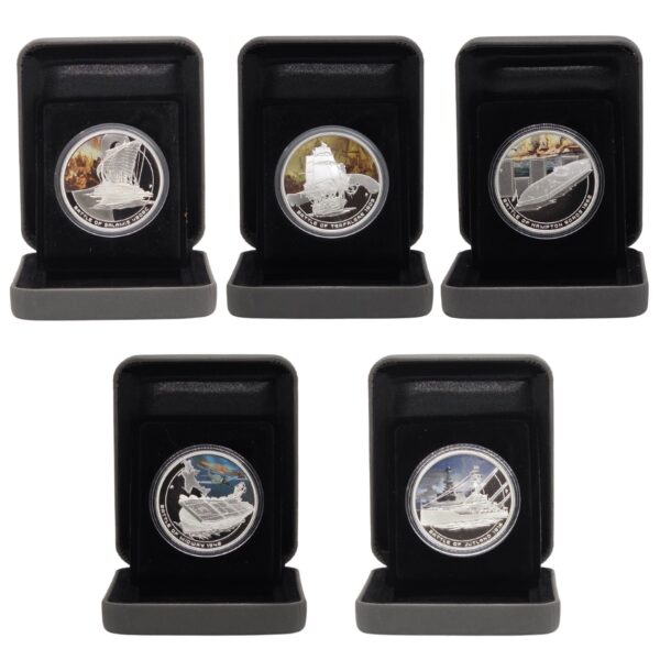 2010/11 Perth Mint  - Famous Naval Battles - 5-Coin Silver Proof Set - Image 2