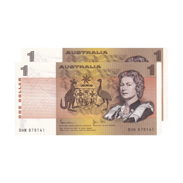 1982 Australian 1 Dollar Note - Johnston/Stone - R78 - Uncirculated - Multiple Prefix Numbers Available - Image 3