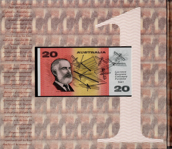 1994 NPA and Australia Post Limited Edition Portfolio - Hargrave Centenary - Black Overprint C03(b) - L/E 3,661 of 5,000 - Image 2