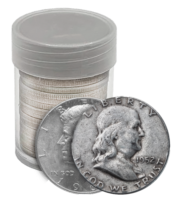 $10 Face Value Tube of 90% Silver Half Dollars