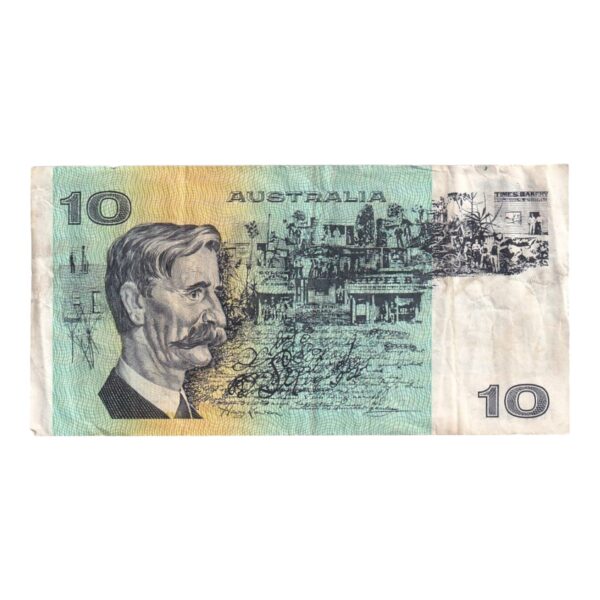 1979 Australian $10 Note - TQS 158327 - Knight/Stone Gothic Serial - R307a - Fine - Image 2