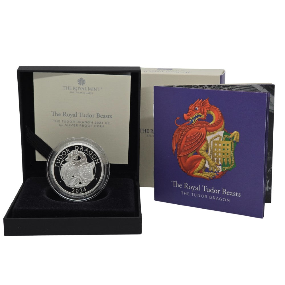 2024 The Royal Tudor Beasts The Tudor Dragon UK 1oz Silver Proof Coin