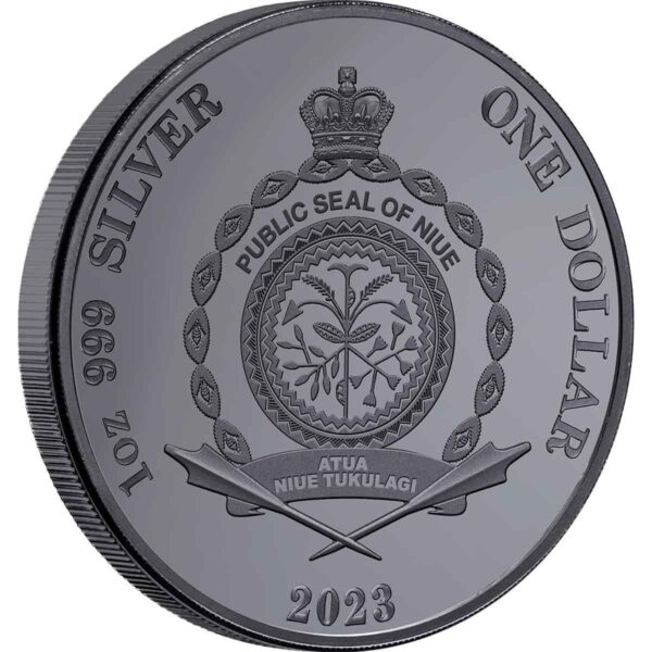 2023 Australia at Night $1 Flying Fox 1oz Silver Black Proof Coin - Image 4