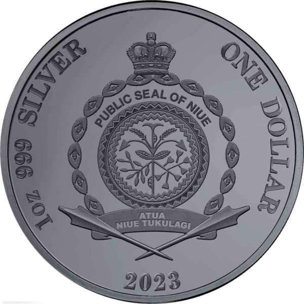 2023 Australia at Night $1 Flying Fox 1oz Silver Black Proof Coin - Image 5