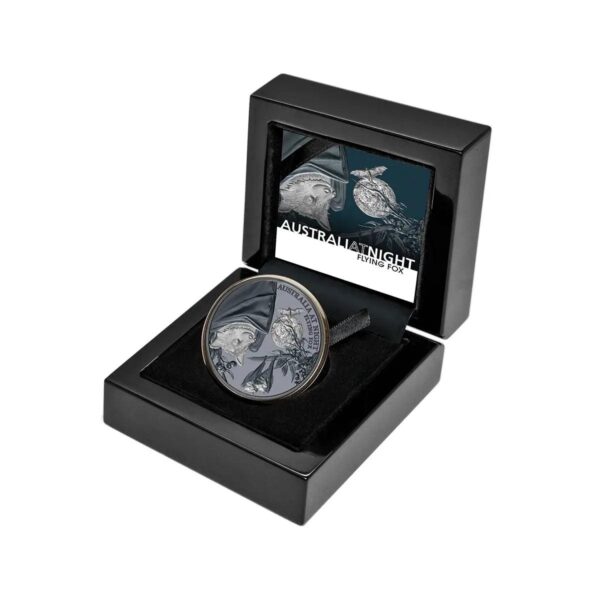 2023 Australia at Night $1 Flying Fox 1oz Silver Black Proof Coin - Image 6