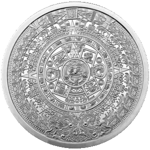 5 oz Silver Round Aztec Calendar BU