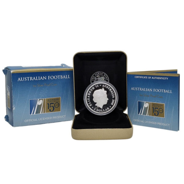 2008 $1 Coin - Perth Mint -  150th anniversary of Australian Football - Silver Proof - Image 2